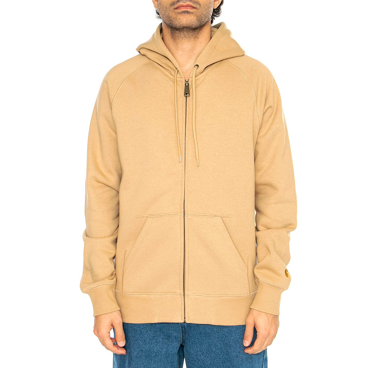 Hooded Chase Jacket Dusty H Brown / Gold - Felpa con Cappuccio e Zip Uomo Beige I033664.2N1XX . CARHARTT WIP 