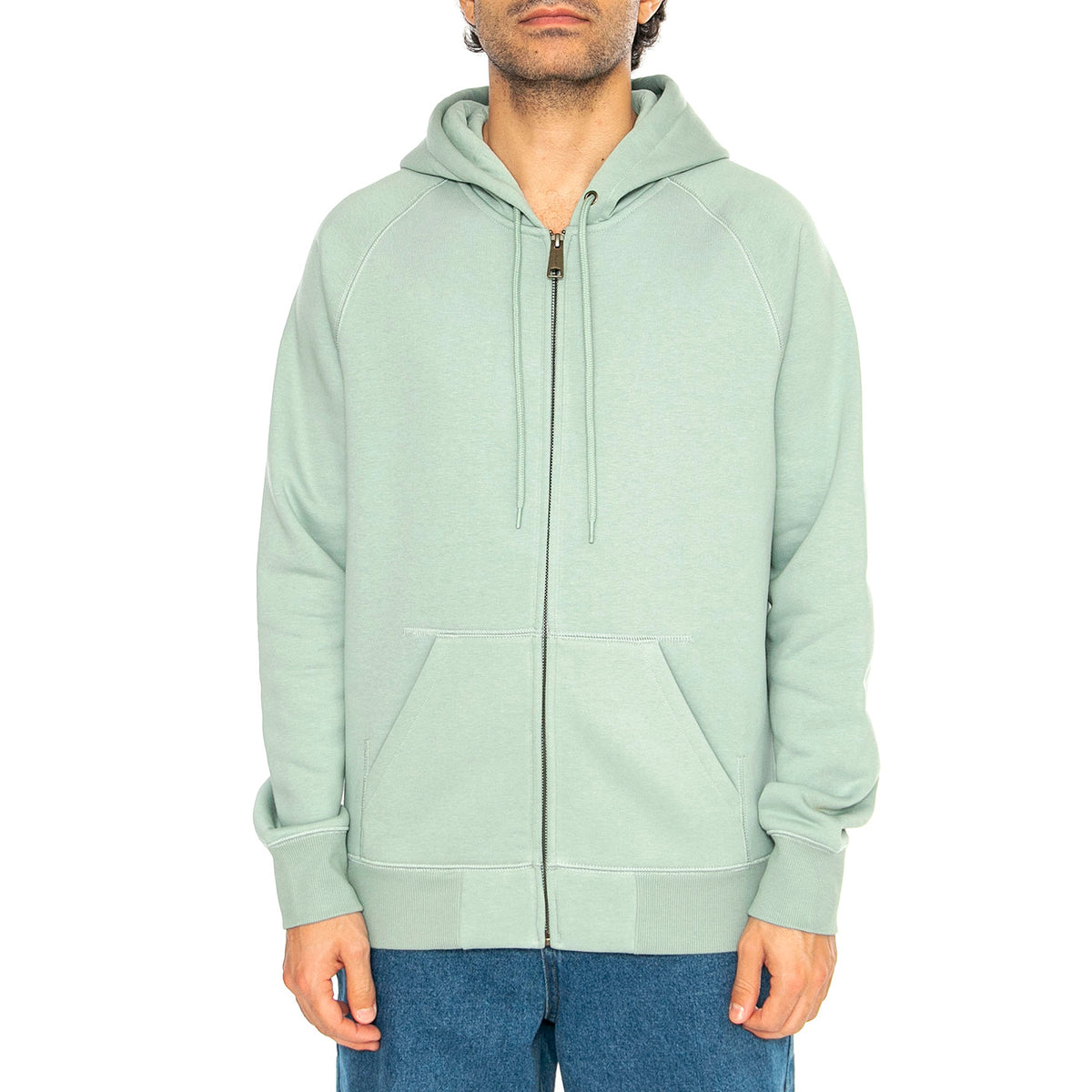 Hooded Chase Jacket Frosted Green / Gold - Felpa con Cappuccio e Zip Uomo Verde I033664.2O2XX . CARHARTT WIP 