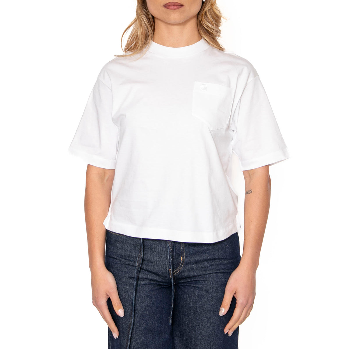 Carhartt WIP  t-shirt S/S Colburn - Maglietta Girocollo Donna Bianca I034308.02XX . CARHARTT WIP 