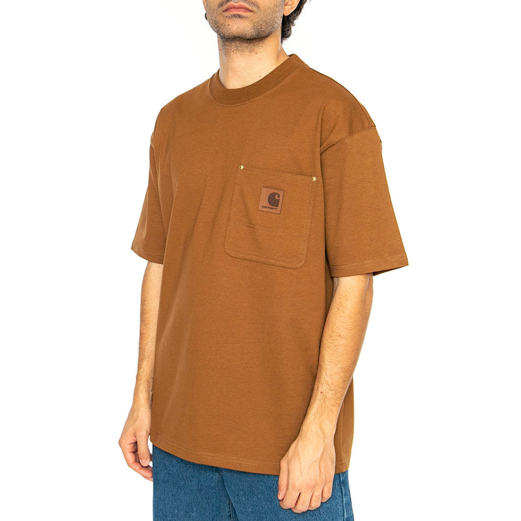 S/S Eldon Pocket T-Shirt Hamilton Brown - Maglietta Girocollo Uomo Marrone I034365.HZXX . CARHARTT WIP 