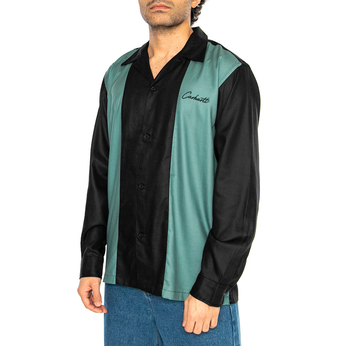 L/S Delaney Shirt Black / Silver Pine - Camicia Uomo Multicolore I034381.2NRXX . CARHARTT WIP 
