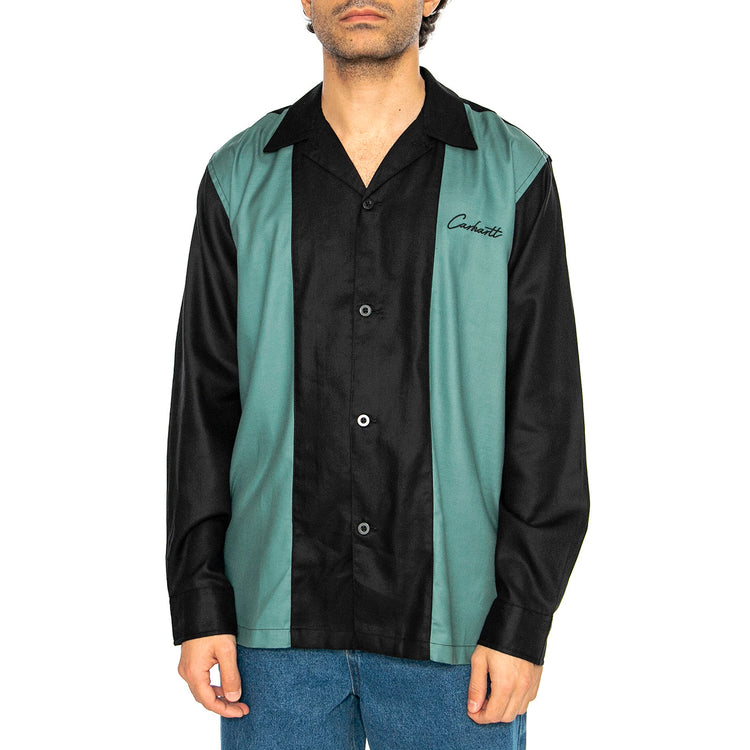 L/S Delaney Shirt Black / Silver Pine - Camicia Uomo Multicolore I034381.2NRXX . CARHARTT WIP 