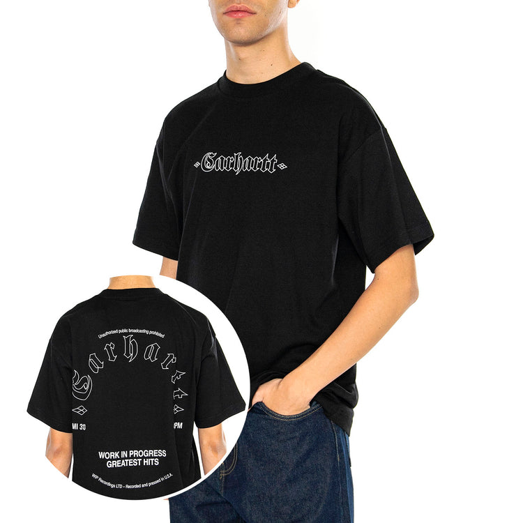 S/S Greatest Hits T-Shirt Black / White - Maglietta Girocollo Uomo Nera I034394.0D2XX . CARHARTT WIP 