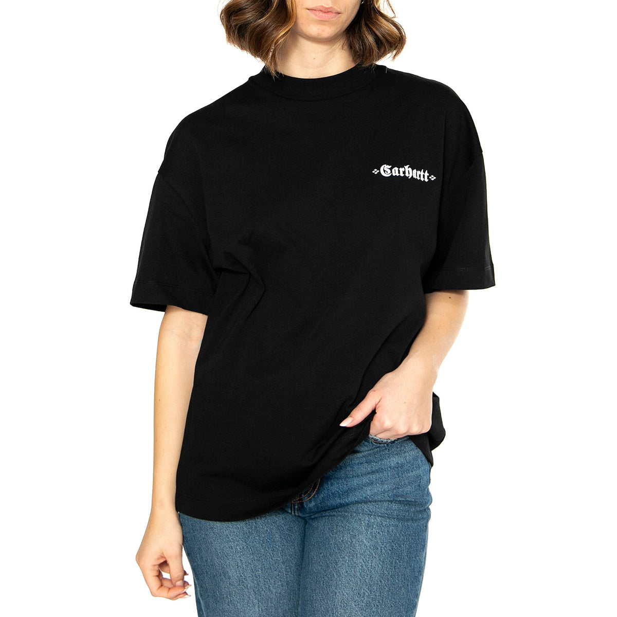W' S/S Greatest Hits 02 T-S Black / White - Maglietta Girocollo Donna Nera I034401.0D2XX . CARHARTT WIP 