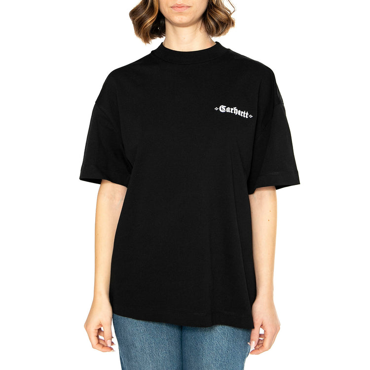 W' S/S Greatest Hits 02 T-S Black / White - Maglietta Girocollo Donna Nera I034401.0D2XX . CARHARTT WIP 