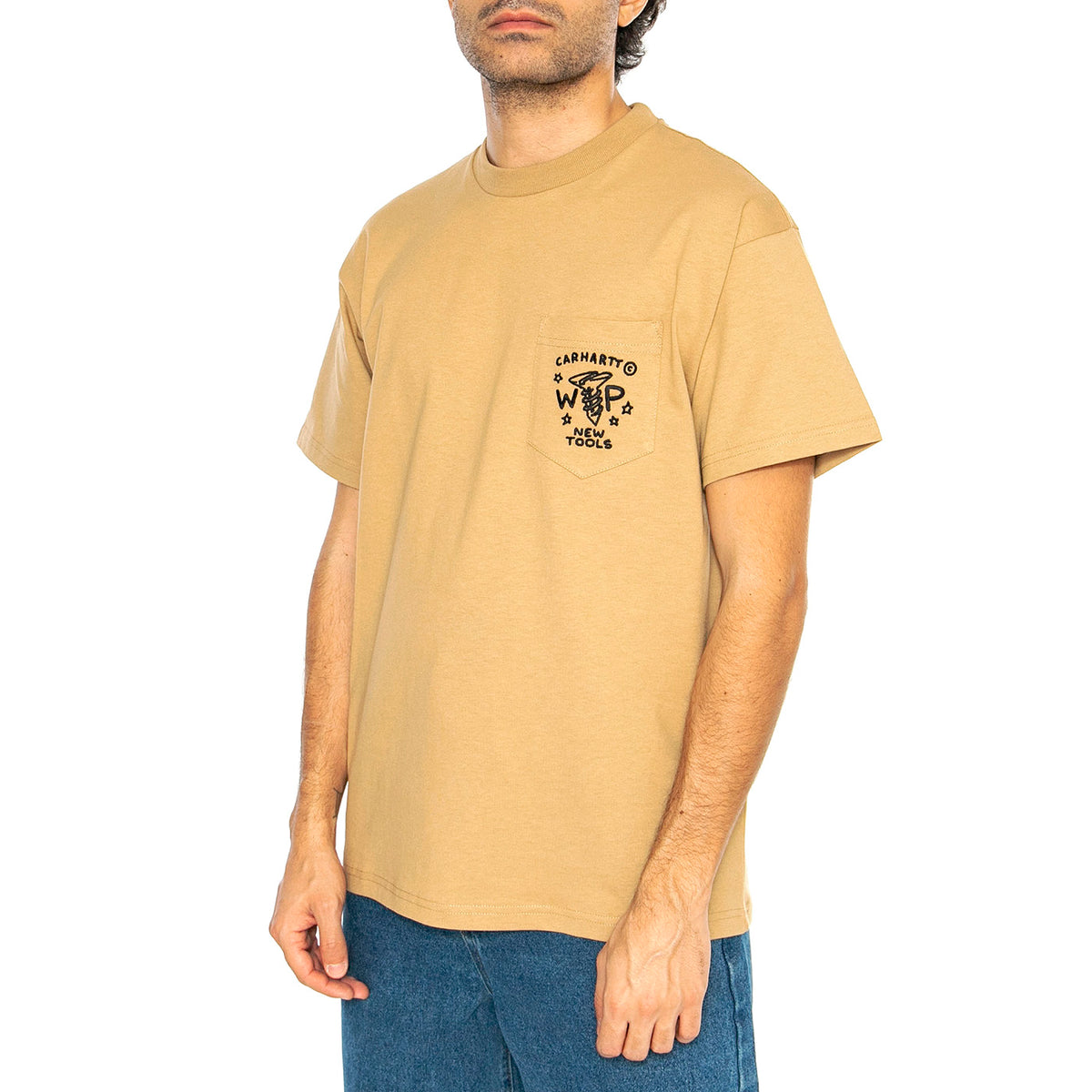 S/S Fragments Pocket T-Shirt Dusty H Brown / Black - Maglietta Girocollo Uomo Marrone I034407.0IAXX . CARHARTT WIP 