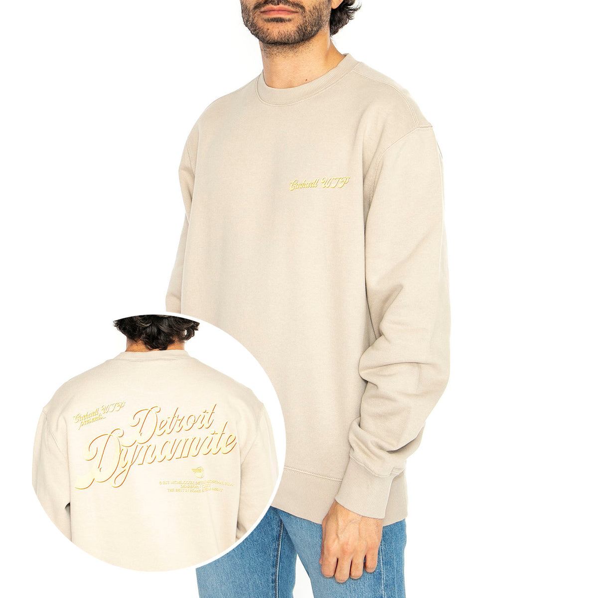 Greatest Flicks Sweat Fleur De Sel - Felpa Girocollo Uomo Beige I034413.2LPXX . CARHARTT WIP 