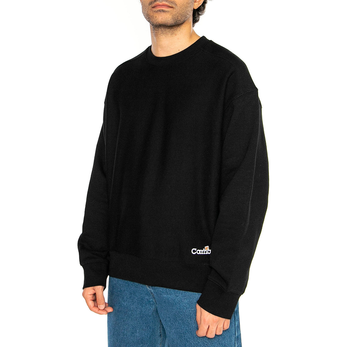 Label Script Sweat Black - Felpa Girocollo Uomo Nera I034429.89XX . CARHARTT WIP 