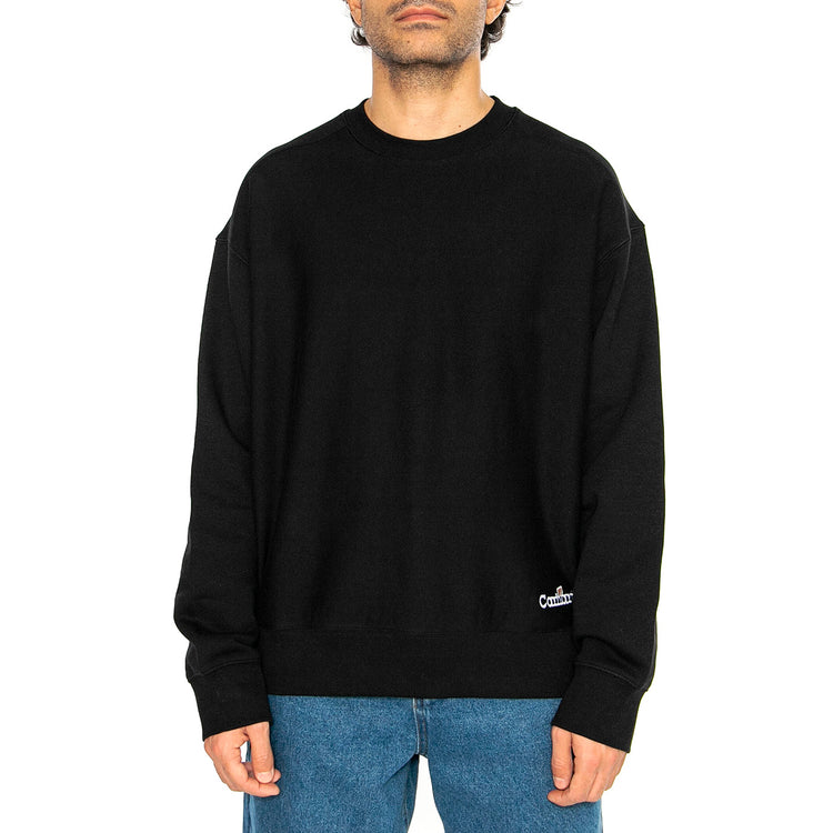 Label Script Sweat Black - Felpa Girocollo Uomo Nera I034429.89XX . CARHARTT WIP 