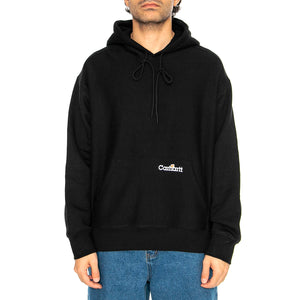 Hooded Label Script Sweat Black - Felpa con Cappuccio Uomo Nera I034430.89XX . CARHARTT WIP 