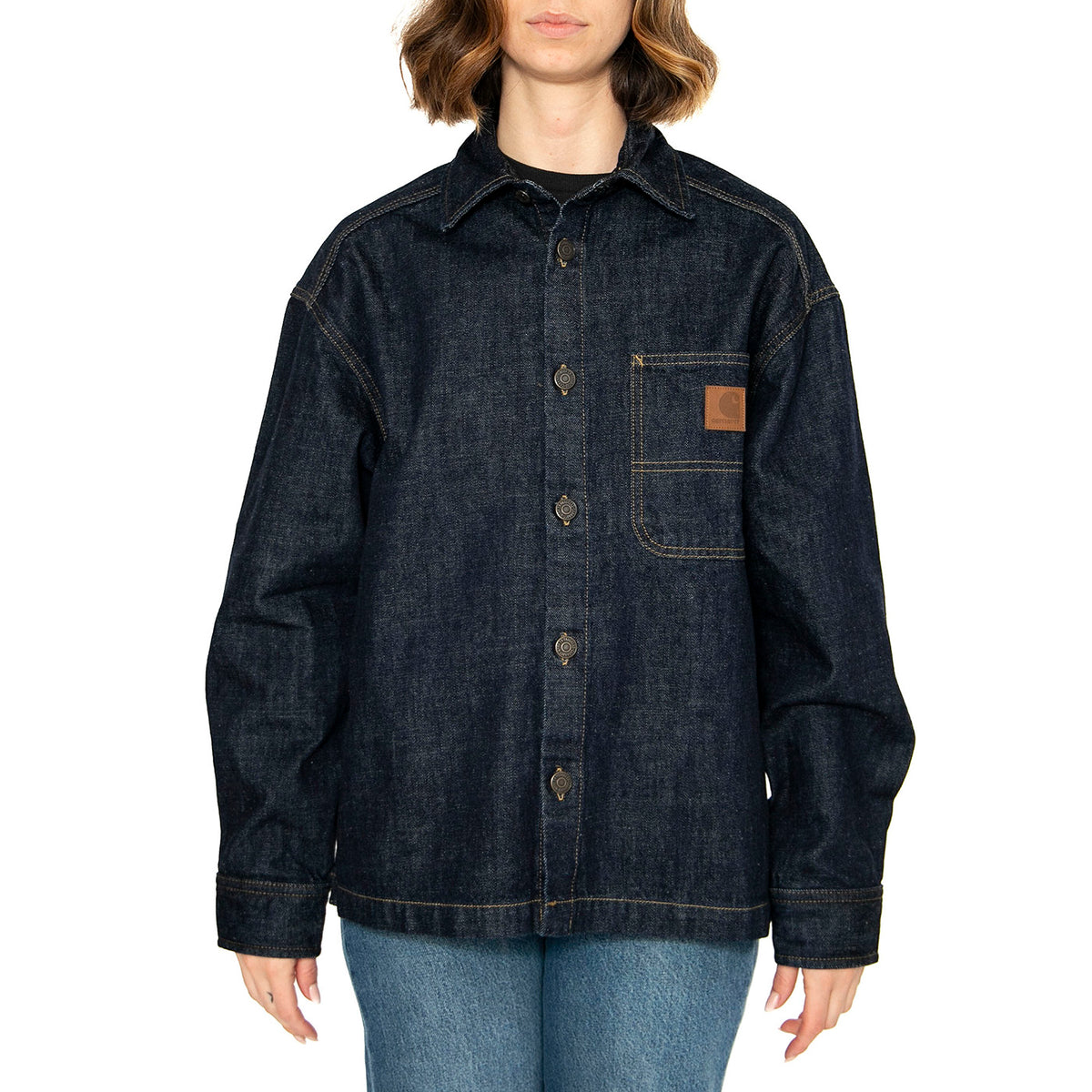 W' Lovilia Shirt Jac Blue - Camicia / Giacca Donna Denim Jeans Blu I034461.0102 . CARHARTT WIP 