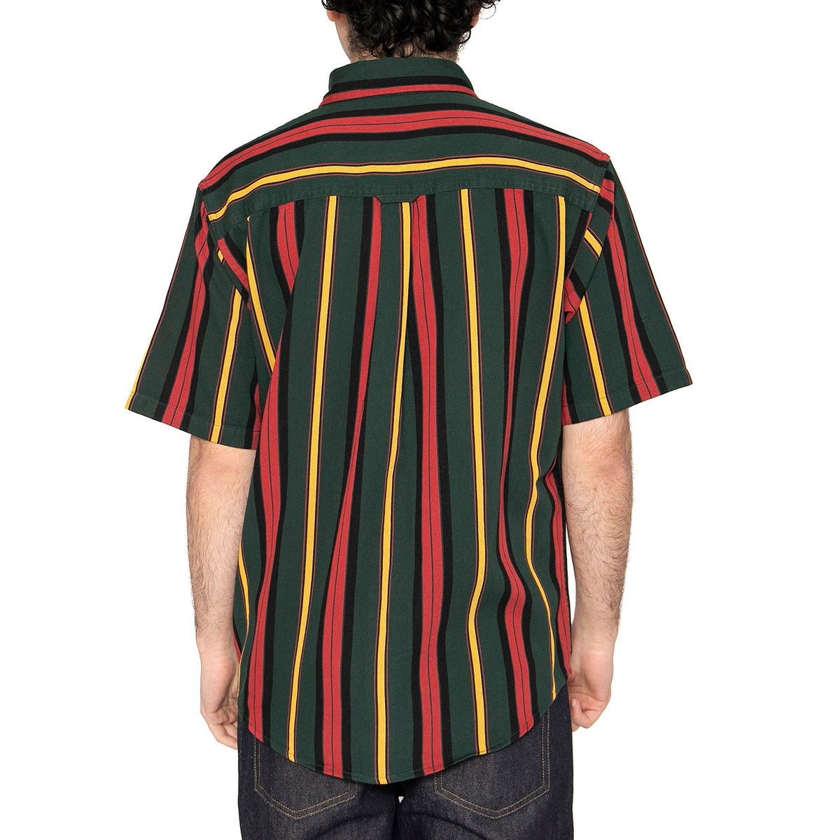S/S Jarrell Shirt Jarrell Stripe, Conifer / Black - Camicia Maniche Corte Uomo Multicolore I034536.2USXX . CARHARTT WIP 