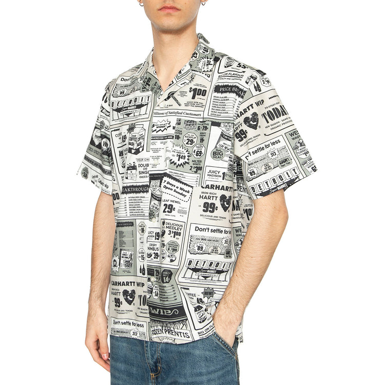 S/S Catalogue Shirt Catalogue Print, Neutral - Camicia Maniche Corte Uomo Multicolore I034548.2UEXX . CARHARTT WIP 