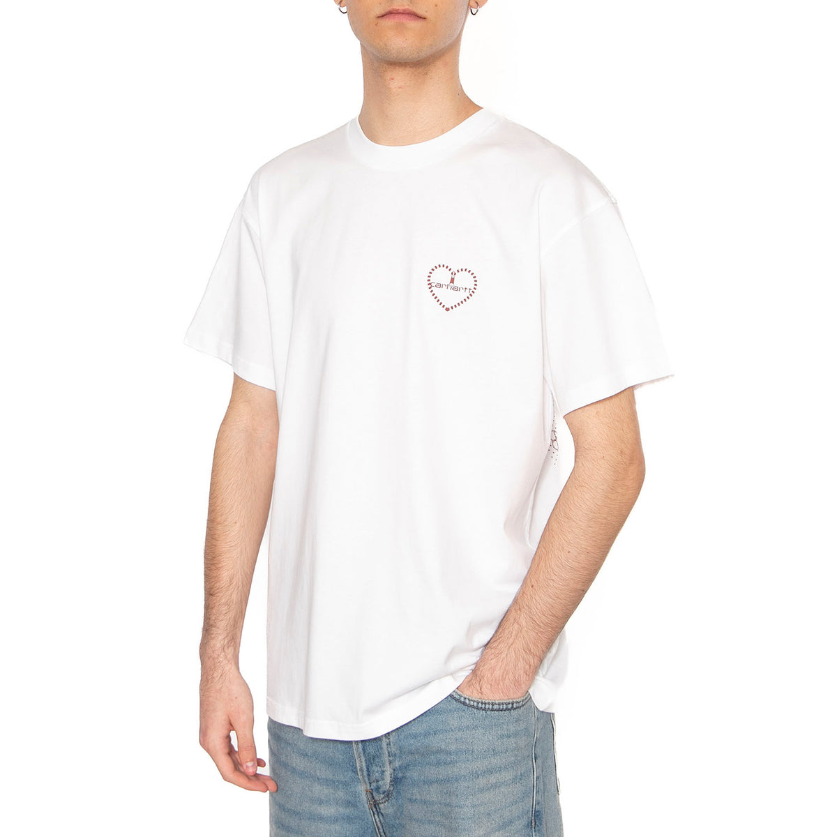 S/S Furoshiki T-Shirt White / Red - Maglietta Girocollo Uomo Bianca I034655.1WZXX . CARHARTT WIP 
