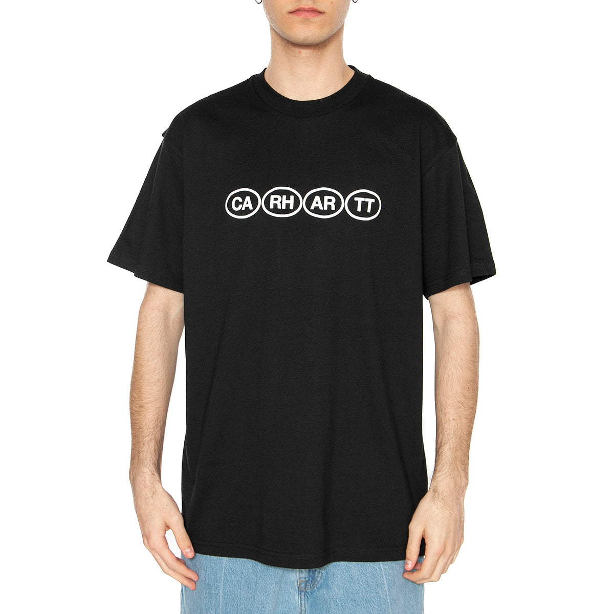 S/S Bumper T-Shirt Black / White - Maglietta Girocollo Uomo Nera I034664.0D2XX . CARHARTT WIP 