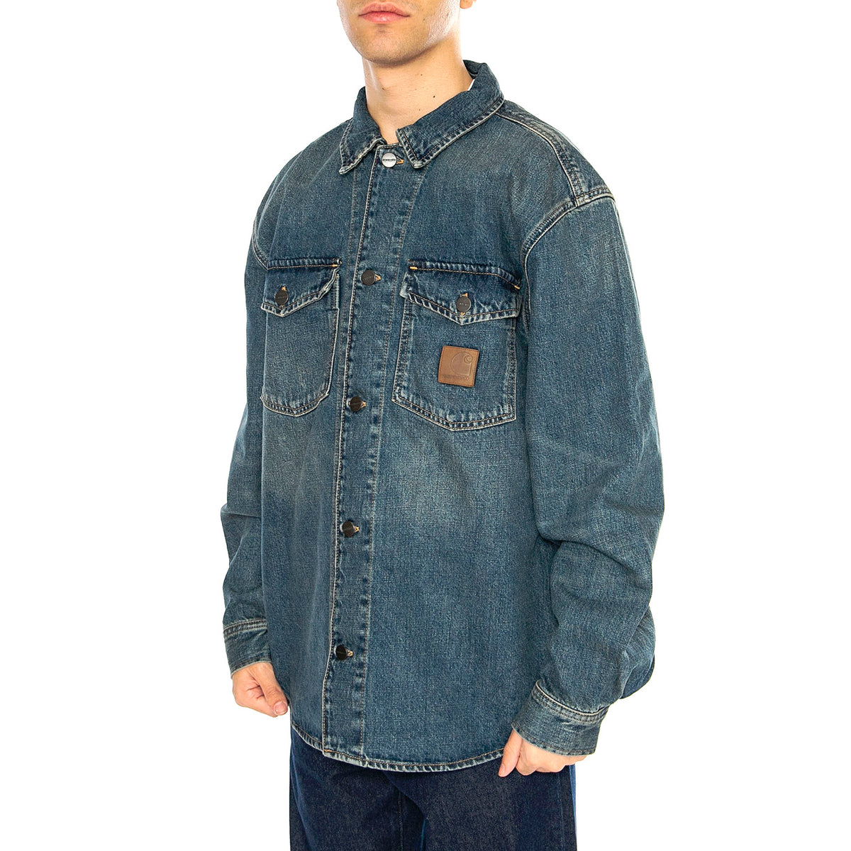 Lincoln Shirt Jac Blue - Camicia Denim Jeans Uomo Blu I034735.014Q . CARHARTT WIP 