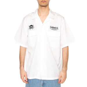 S/S Deli Shirt White / Black - Camicia Maniche Corte Uomo Bianca I034738.00AXX . CARHARTT WIP 