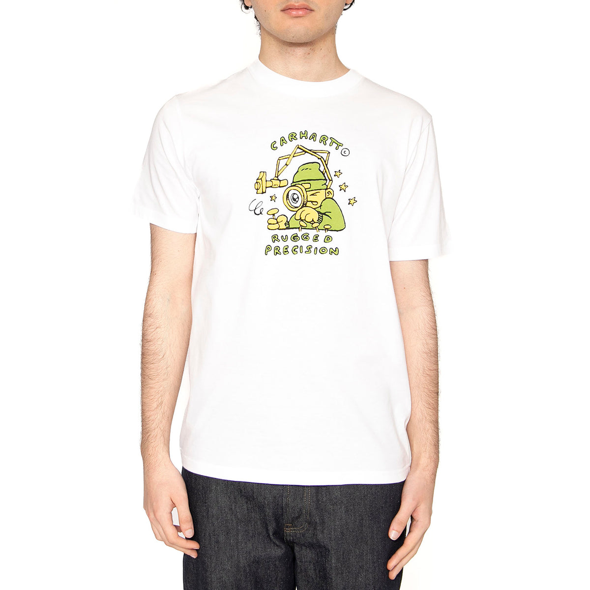 S/S Precision Work T-Shirt White - Maglietta Girocollo Uomo Bianca I034774.02XX . CARHARTT WIP 