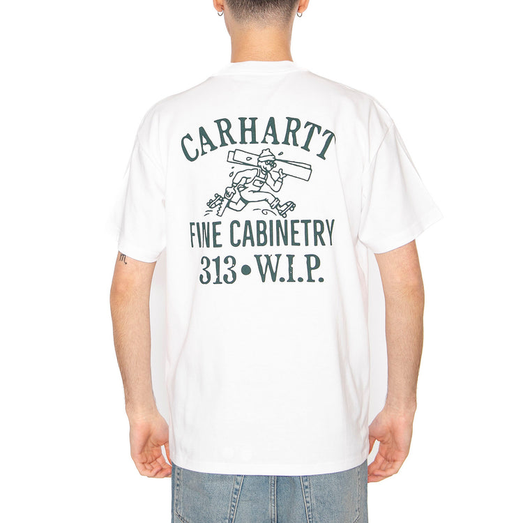 S/S Cabinetry T-Shirt White / Black - Maglietta Girocollo Uomo Bianca I034779.00AXX . CARHARTT WIP 