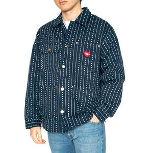 Drewe Chore Coat Heart C Pinstripe, Ink / Natural - Giacca Uomo Blu I034823.2RU02 . CARHARTT WIP 