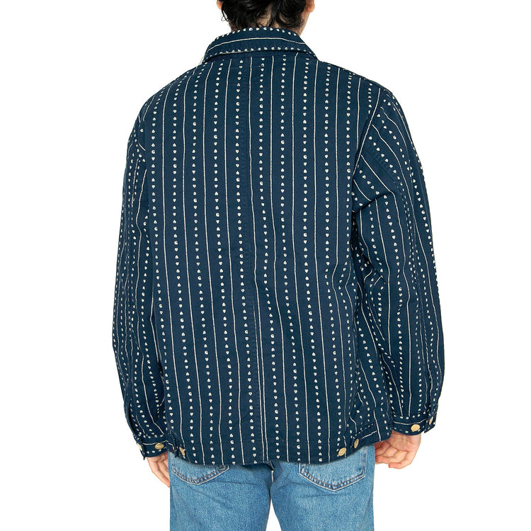 Drewe Chore Coat Heart C Pinstripe, Ink / Natural - Giacca Uomo Blu I034823.2RU02 . CARHARTT WIP 