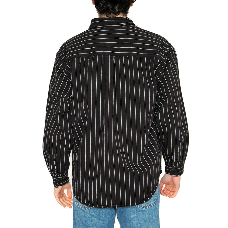 Hendry Shirt Jac Seaton Stripe, Black / Wax - Camicia Uomo Nera I034827.2MB02 . CARHARTT WIP 