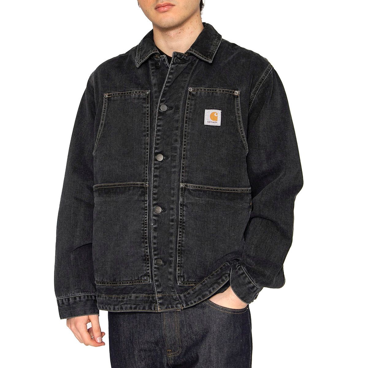 OG Double Front Jacket Black - Giacca Denim Jeans Uomo Nera I034866.8906 . CARHARTT WIP 