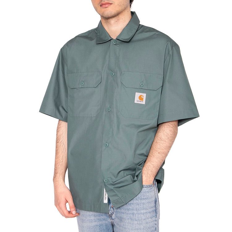 S/S Craft Shirt Silver Pine - Camicia Maniche Corte Uomo Verde I035232.2M2XX . CARHARTT WIP 