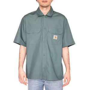 S/S Craft Shirt Silver Pine - Camicia Maniche Corte Uomo Verde I035232.2M2XX . CARHARTT WIP 