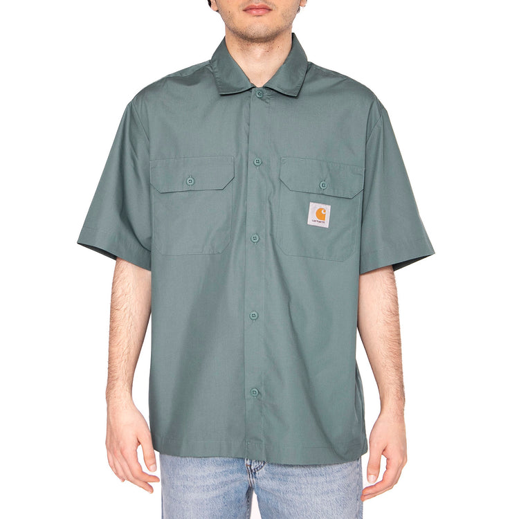 S/S Craft Shirt Silver Pine - Camicia Maniche Corte Uomo Verde I035232.2M2XX . CARHARTT WIP 
