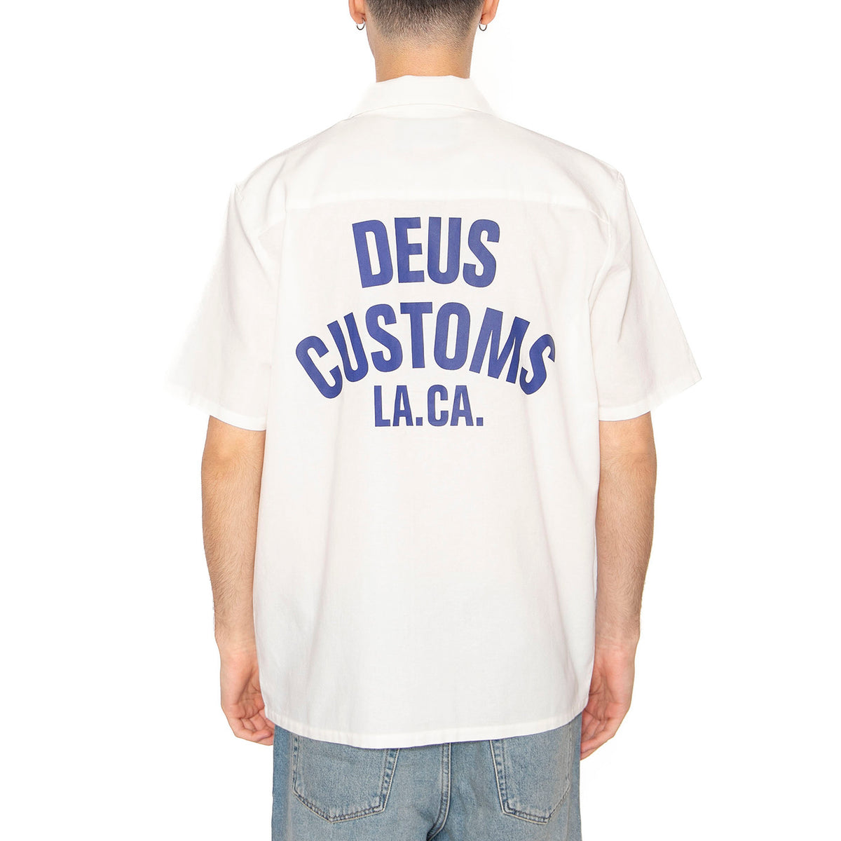 Forecourt Shirt Vintage White - Camicia Maniche Corte Uomo Bianca DMP255066_VWH . DEUS EX MACHINA 