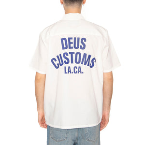 Forecourt Shirt Vintage White - Camicia Maniche Corte Uomo Bianca DMP255066_VWH . DEUS EX MACHINA 