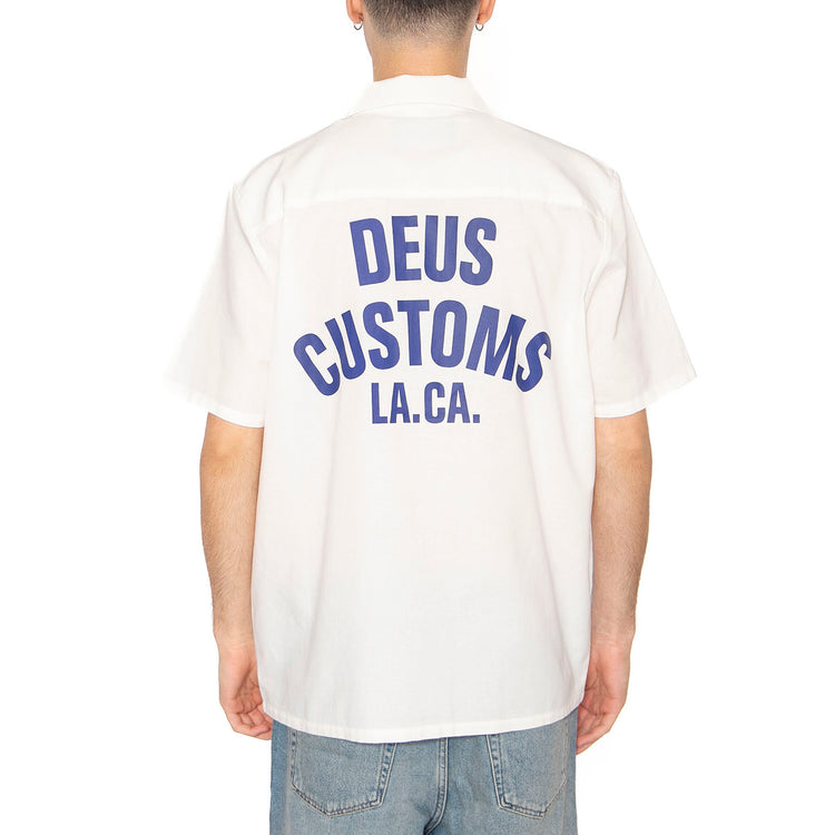 Forecourt Shirt Vintage White - Camicia Maniche Corte Uomo Bianca DMP255066_VWH . DEUS EX MACHINA 