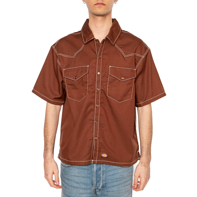 Dickies River Ranch - Camicia Maniche Corte Uomo Marrone DK0A4Z7MK471 . DICKIES 