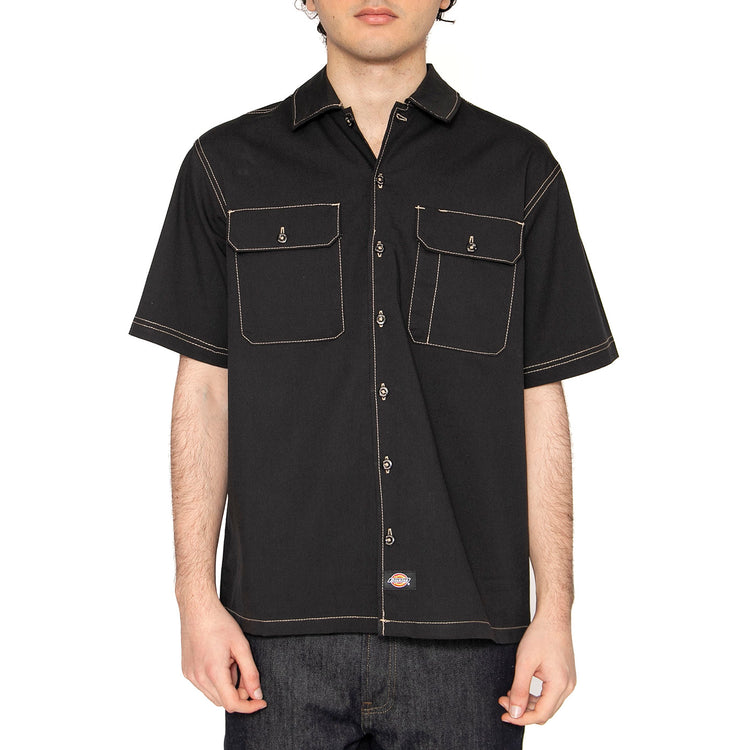 Riverbend Work Shirt Black - Camicia Maniche Corte Uomo Nera DK0A4Z7RBLK1 . DICKIES 