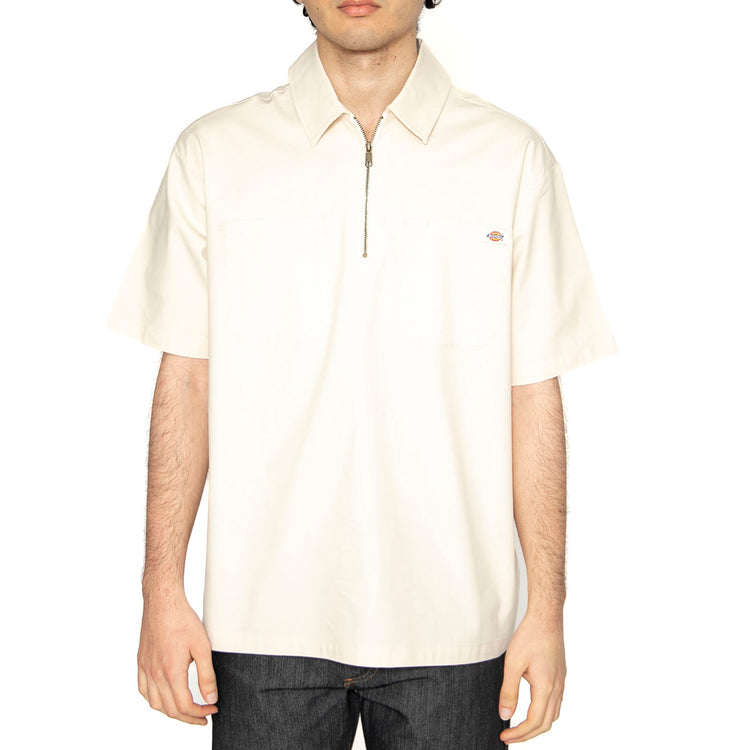 Ranch Qz Shirt Whitecap Gray - Camicia Maniche Corte Uomo Beige DK0A4Z7TF901 . DICKIES 