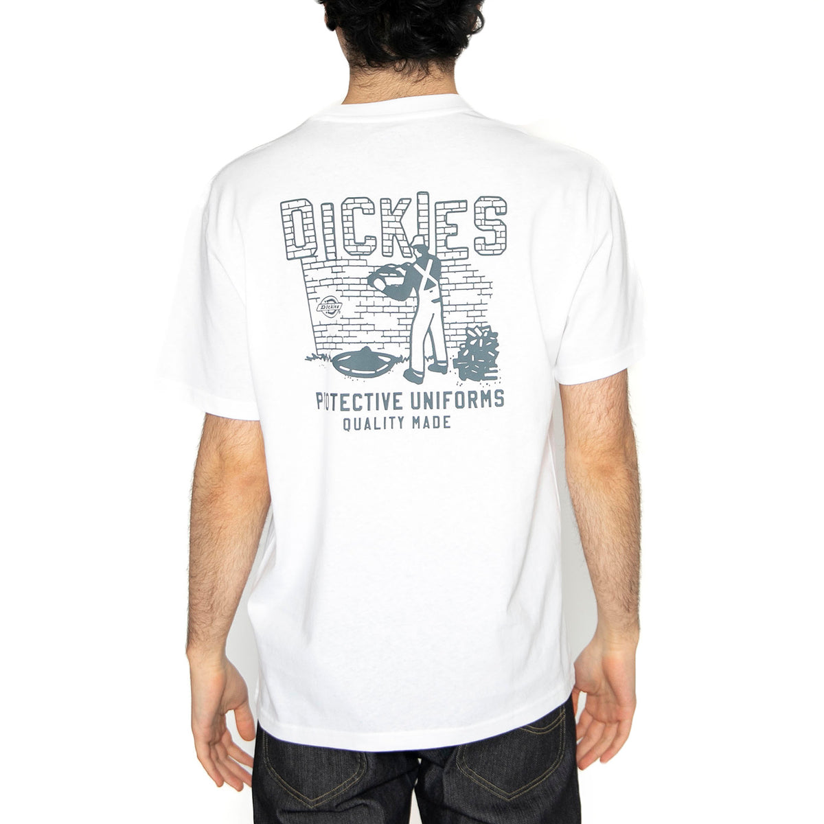 Bricklane SS Tee White - Maglietta Girocollo Uomo Bianca DK0A4Z8R0WH1 . DICKIES 