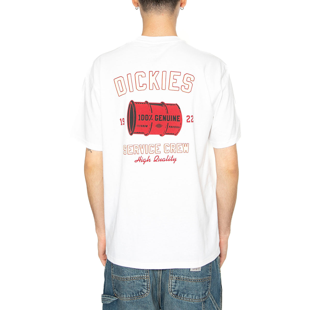 Service Crew SS Tee White - Maglietta Girocollo Uomo Bianca DK0A4Z8T0WH1 . DICKIES 
