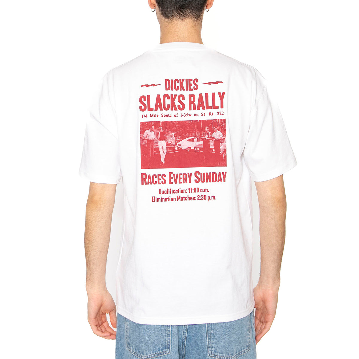 Slacks Rally SS Tee White - Maglietta Girocollo Uomo Bianca DK0A4Z8U0WH1 . DICKIES 