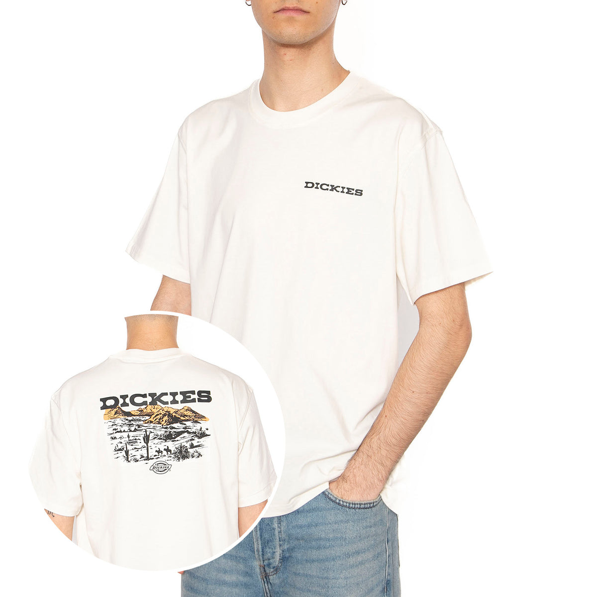 Landscape SS Tee Egret - Maglietta Girocollo Uomo Bianca DK0A4Z8VC481 . DICKIES 