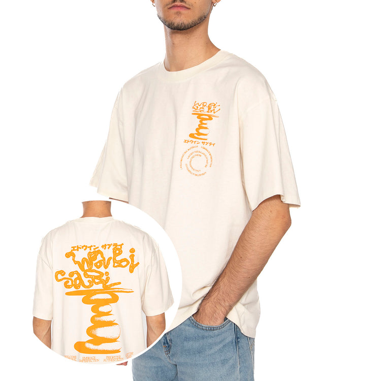 Prioritise Authenticity T-Shirt Whisper White - Maglietta Girocollo Uomo Beige I036077-WHW . EDWIN 