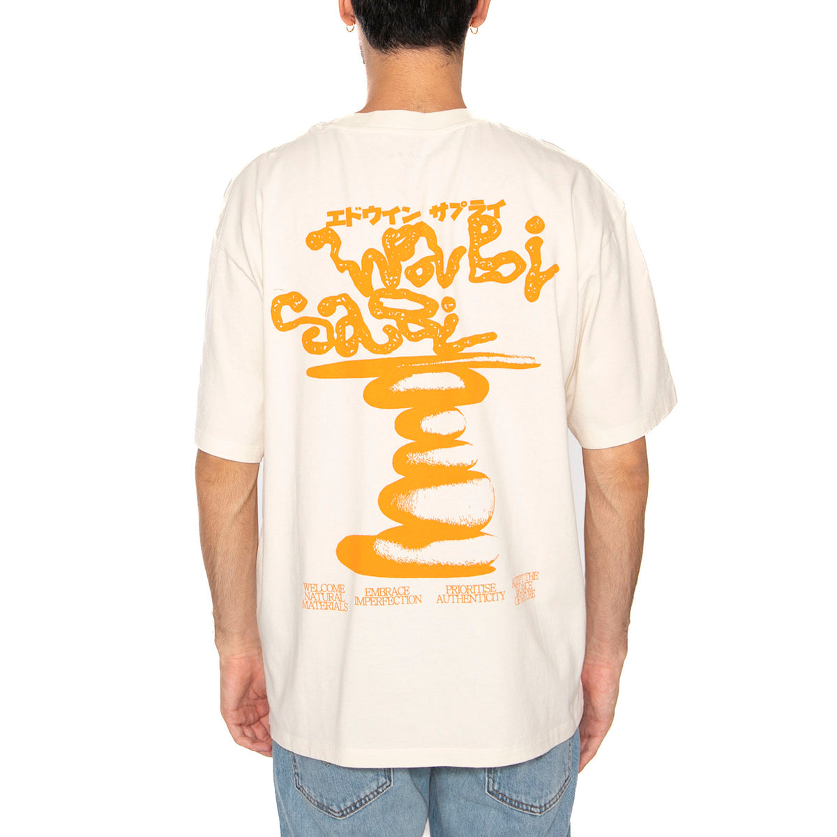 Prioritise Authenticity T-Shirt Whisper White - Maglietta Girocollo Uomo Beige I036077-WHW . EDWIN 