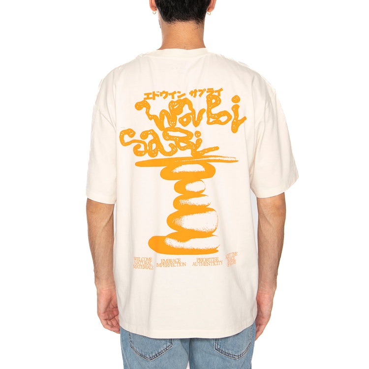 Prioritise Authenticity T-Shirt Whisper White - Maglietta Girocollo Uomo Beige I036077-WHW . EDWIN 