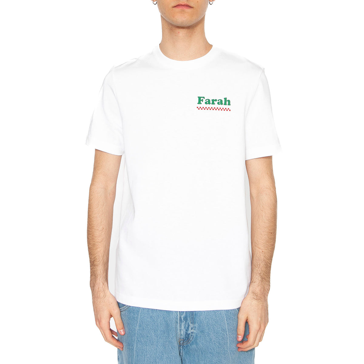 Powis Graphic Tee White - Maglietta Girocollo Uomo Bianca F4KSF017104 . FARAH 