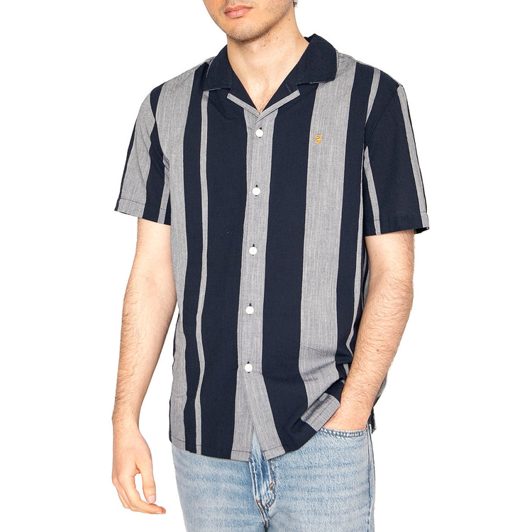 Alton SS Stripe Rev True Navy - Camicia Maniche Corte Uomo Multicolore F4WSF048412 . FARAH 