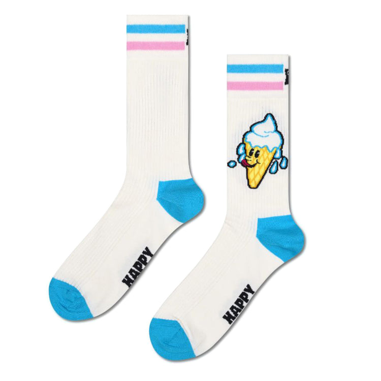 Socken Ice Cream Sock White - Calzini Bianchi P002576-WHT . HAPPY SOCKS 