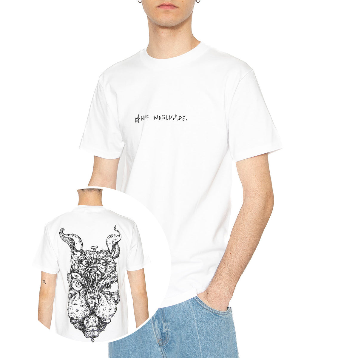 Ferrell S/S Tee White - Maglietta Girocollo Uomo Bianca TS02395-WHITE . HUF 