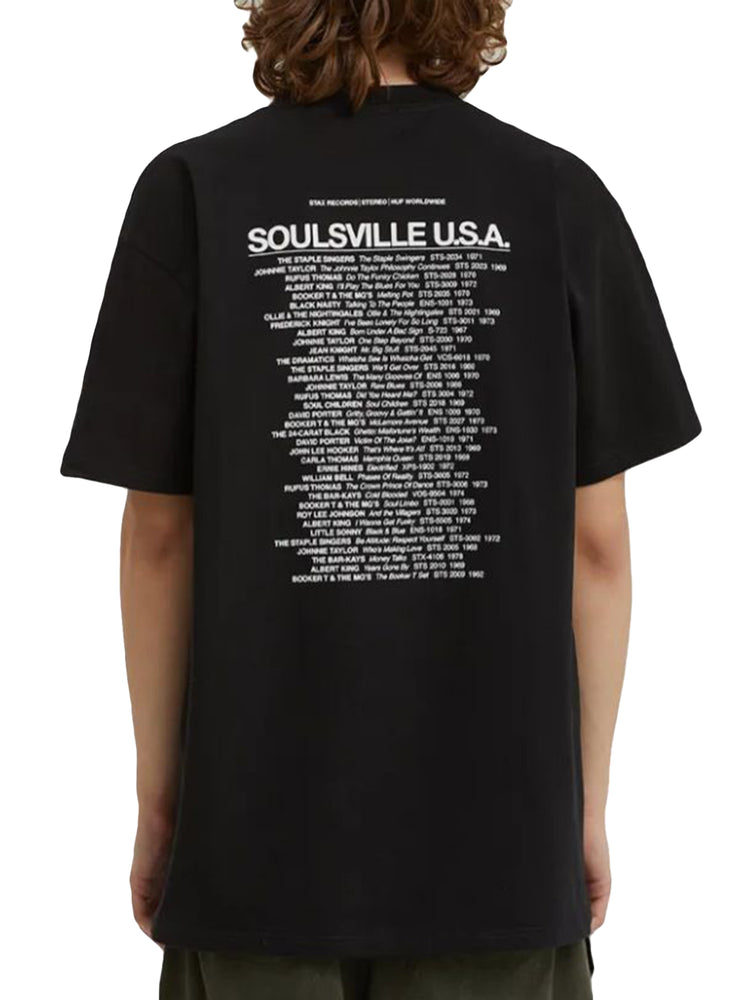HUF X STAX SOULSVILLE USA T-SHIRT BLACK - Maglietta Girocollo Uomo Nera TS02406 . HUF 
