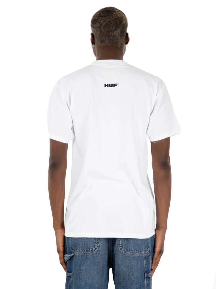 HUF STAX SNAP T-SHIRT WHITE - Maglietta Girocollo Uomo Bianca TS02407 . HUF 