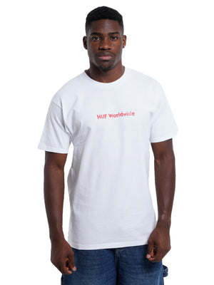 HUF MERIDA T-SHIRT WHITE - Maglietta Girocollo Uomo Bianca TS02410-WHITE . HUF 